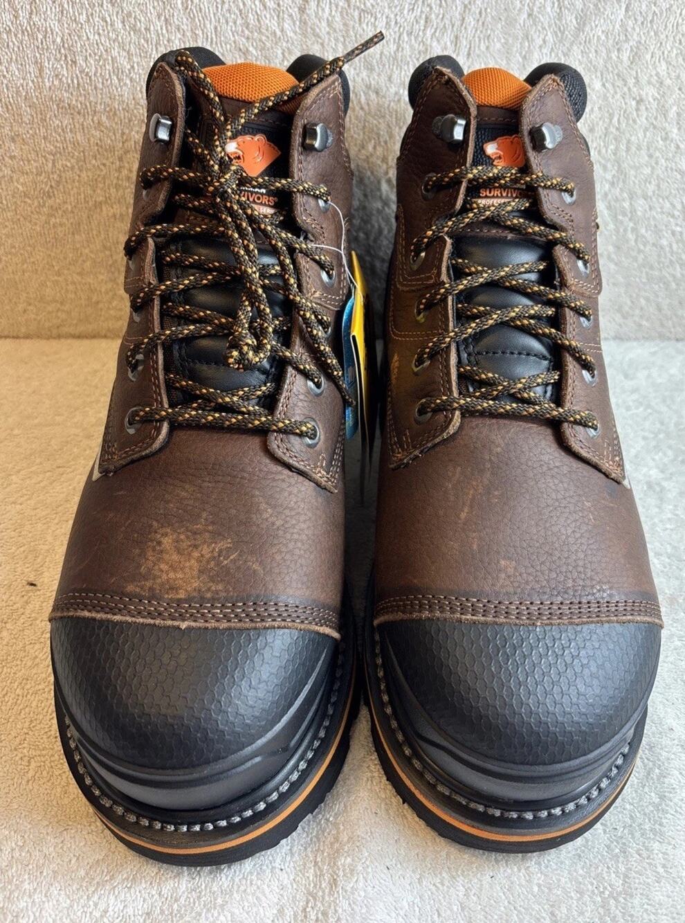 Herman Survivors Professional Shoveler Waterproof 6" Steel Toe Boots Men SZ 10